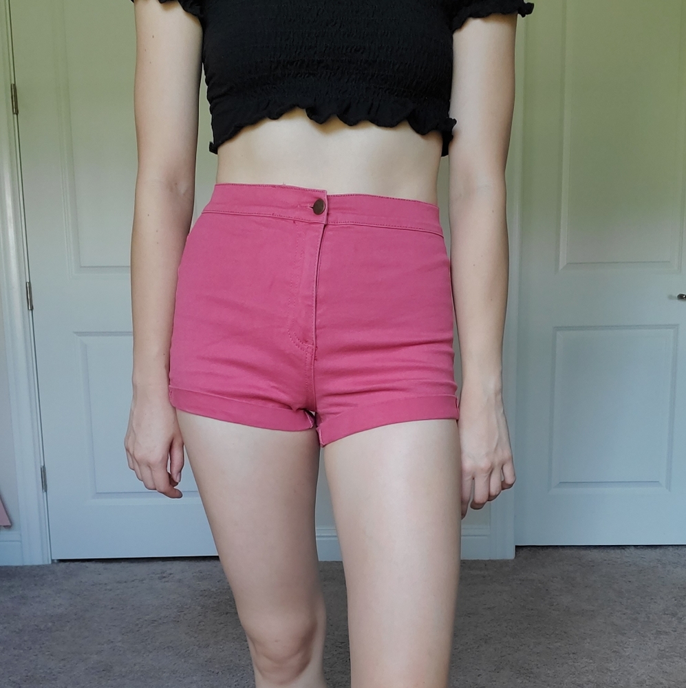 Hot Pink Denim Shorts